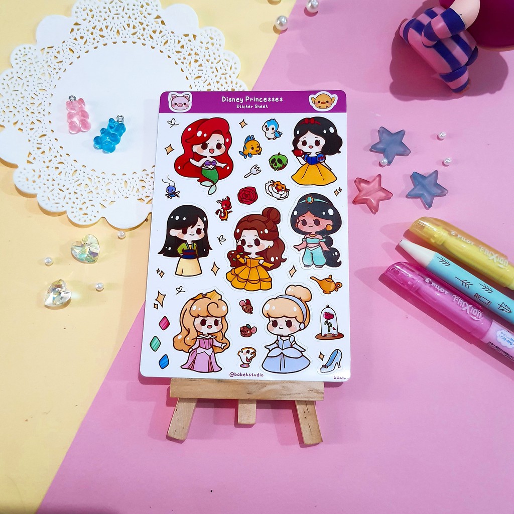 

Disney Princesses Ori ♡ ba008 ♡ Babek Studio Planner Deco Sticker Sheet