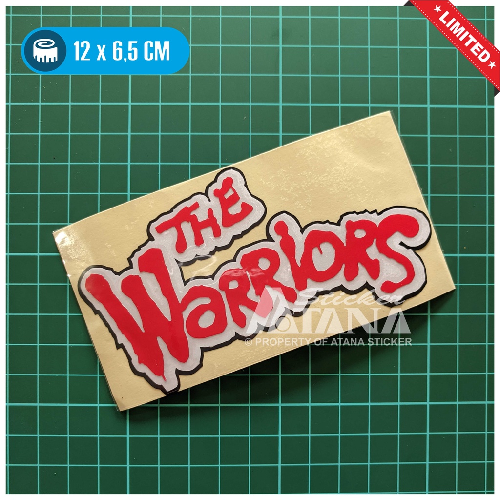 Stiker Cutting The Warriors Sticker Emblem Moge Aksesoris Logo Decal Sepeda Motor Matic Mobil Helm Spakbor Hp Laptop Kulkas Dinding Nyala Reflective