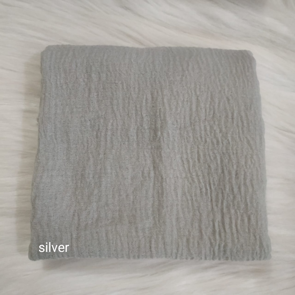 Termurah Pashmina Crinkle Azara / Pashmina Crinkle / Crinkle Azara-Silver