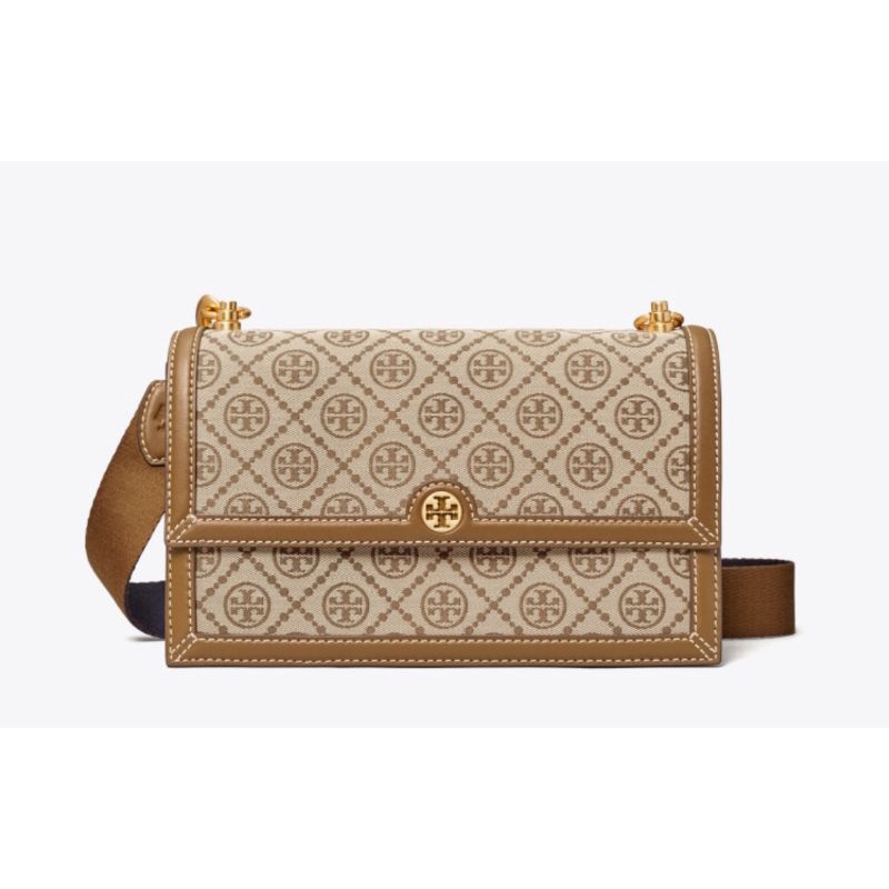 Tory Burch T Monogram Jacquard Shoulder Bag Tiramisu (81863)