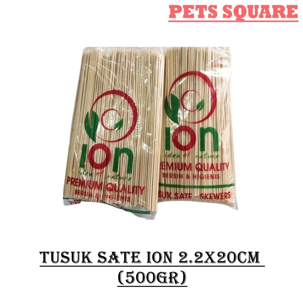 Tusuk Sate ION bambu bulat 2.2mm x 20cm 500gr dan 2.5mm x 20cm 500gr