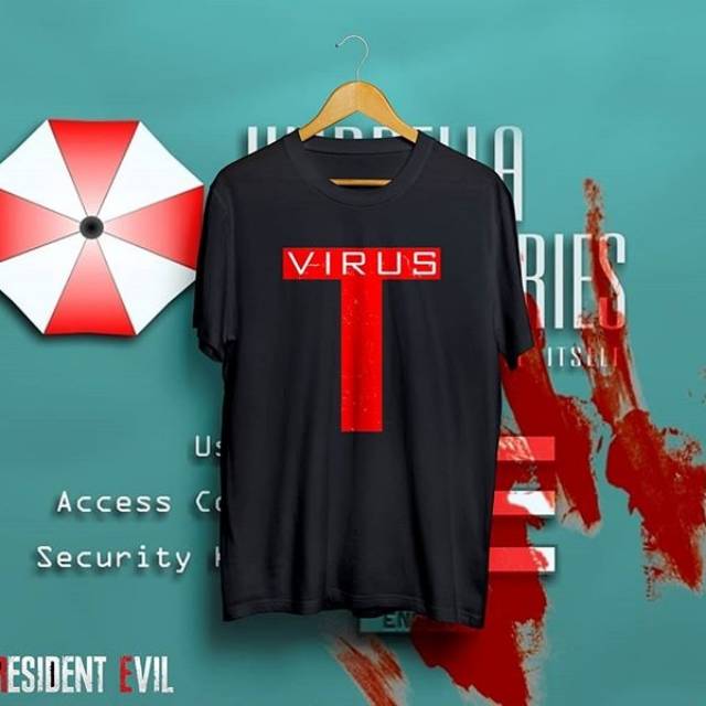 Kaos T Virus Resident Evil | Kaos Resident Evil | Baju Resident Evil | T-Shirt Resident Evil