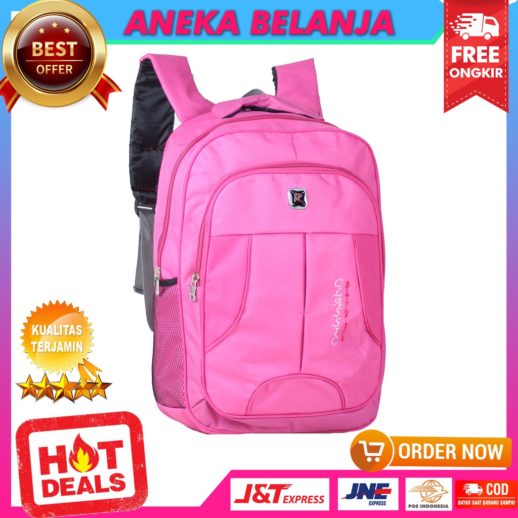 Tas Punggung Polo Backpack SD SMP Cewek Nyaman Bonus Raincover