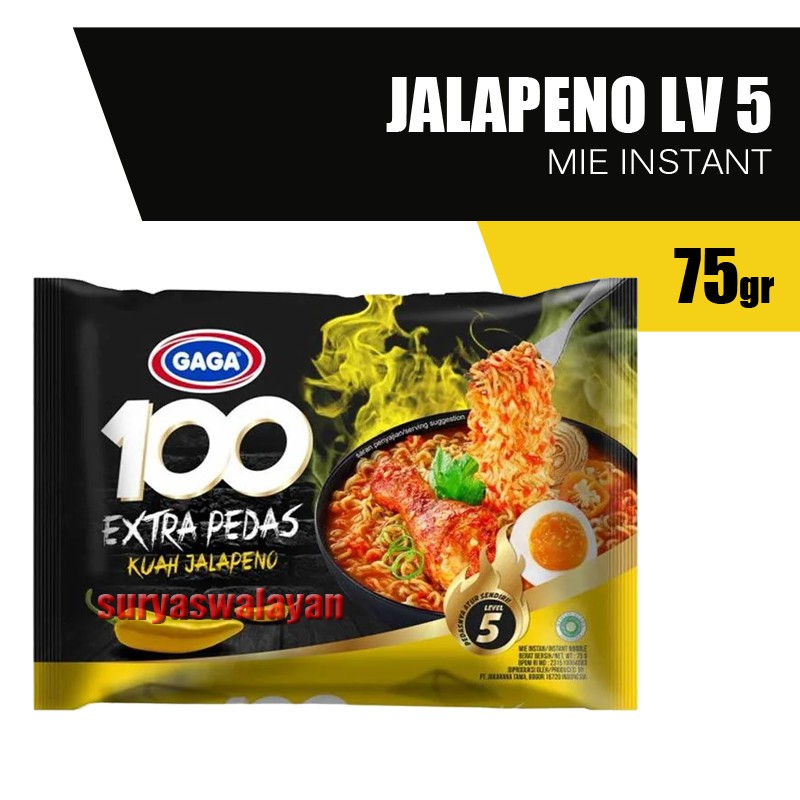 Gaga Mie 100 Extra Pedas Kuah Jalapeno Level 5 75 gr