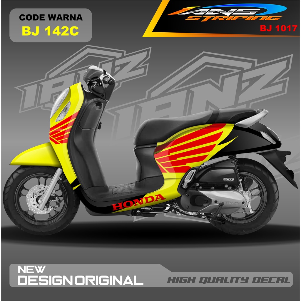 STICKER DECAL SCOOPY FULL BLOK MOTOR