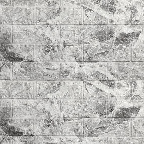 Murah Wallpaper Dinding 3D Rona Zt0111 Motif Batu Bata-Putih Motif Abu-Abu Bagus