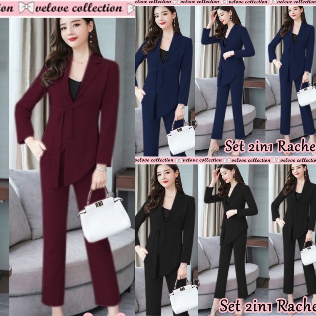 A2809 OC Set 2in1 rachel matt wafer pj pakaian murah setelan wanita stelan terbaru terlaris kaos