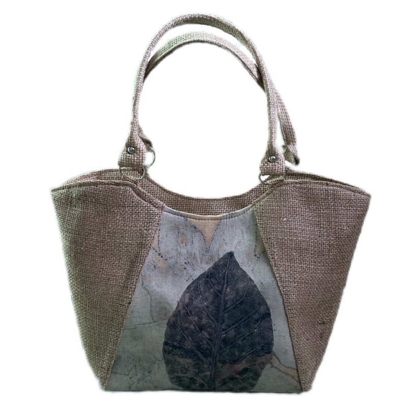 Tas Goni Wanita Kanvas Ecoprint, Tas Ecoprint Bahan Ramah Lingkungan/Bahan Alami