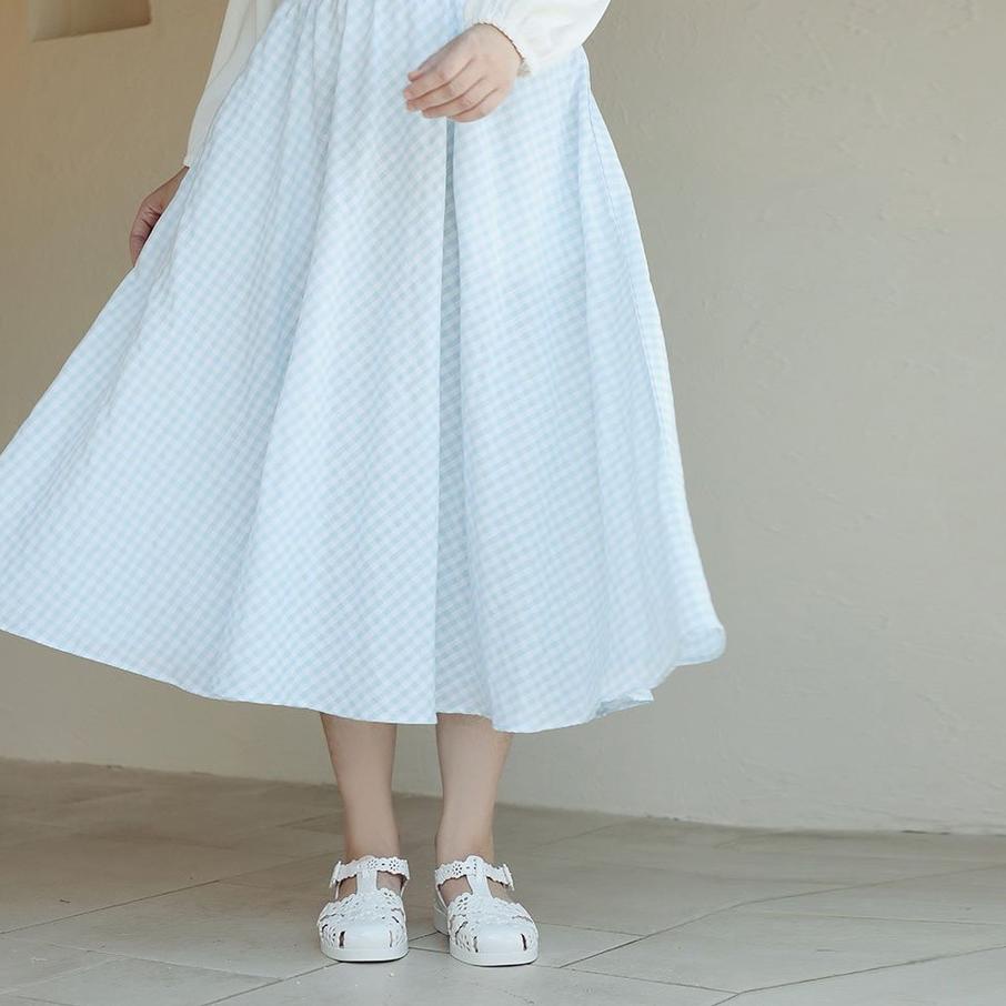 2.2 STOK READY  Hijabchic Rumi Blue Gingham Skirt | TRENDING | TERBARU LAGI |