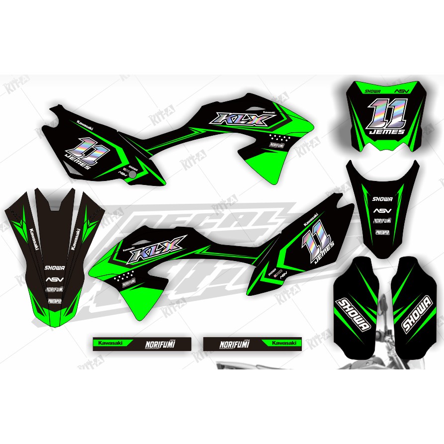 Decal Sticker Kawasaki Klx 150 Bf Dekal Stiker Klx G Full Body Cutting Hologram