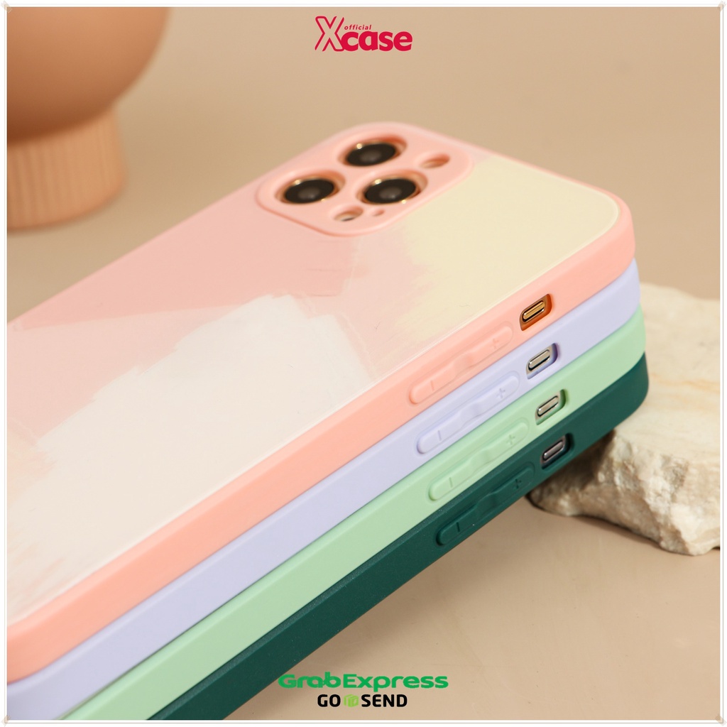 Casing iPhone 6 7 8 PLUS X XR XS 11 12 MINI PRO MAX - Painted Color Soft Case Glass Full Lens Cover (2)