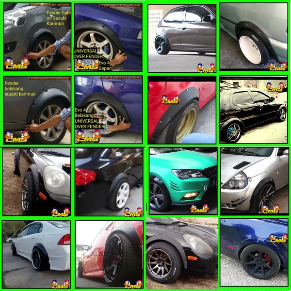 Ori wide fender universal 2 pcs. over fender spakbor mobil universal.