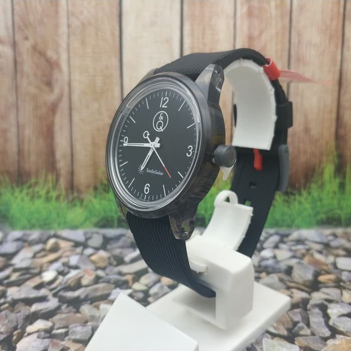 Q&Q QnQ QQ Smile Solar Jam Tangan Analog Karet RP10J002Y Original