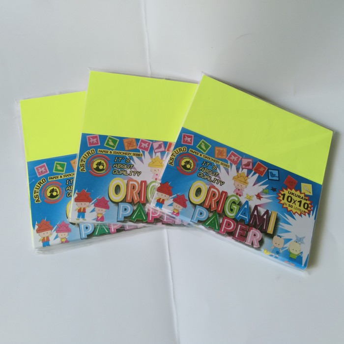 

Kertas Origami / Kertas Lipat Asturo Uk. 10x10 isi 50 Lb