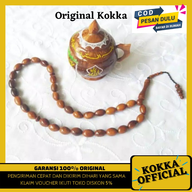 (COD) Tasbih Kayu Kaukah Oval 33 Butir Asli Tasbeh Kaokah Kokkah Koka Kauka Kaoka By Kokka Official