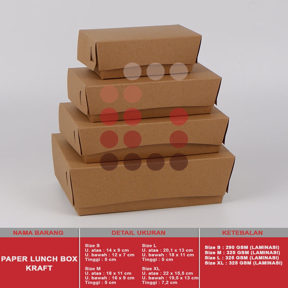 PAPER LUNCH BOX KRAFT S (LB005K02) ISI 10 PCS / LUNCH BOX / KRAFT