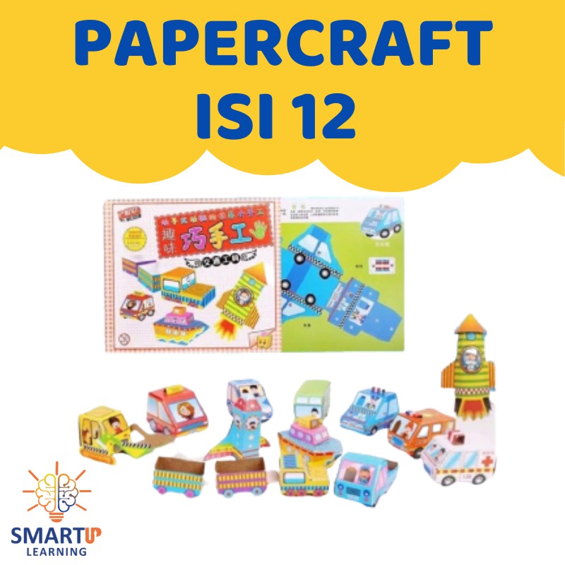 bongkar pasang mainan kertas edukasi edukatif diy kreatifitas papercraft paper craft bus truk anak