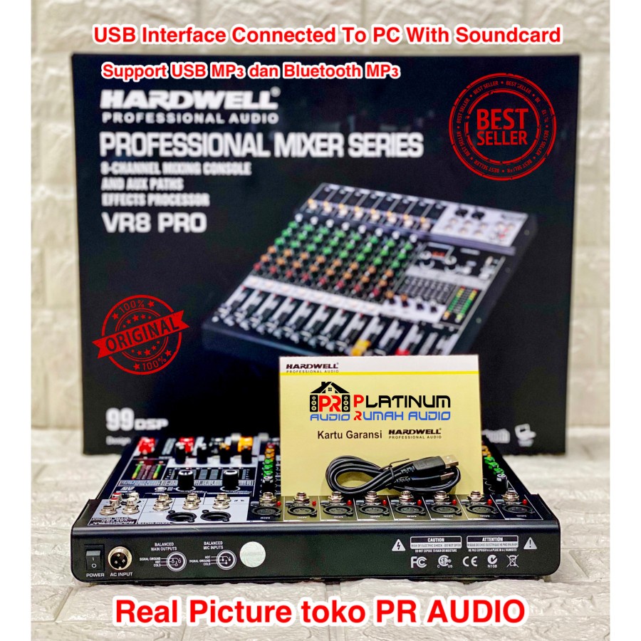 Mixer Audio HARDWELL VR 8 PRO  VR-8PRO VR8PRO 8 Channel Mixer ORIGINAL