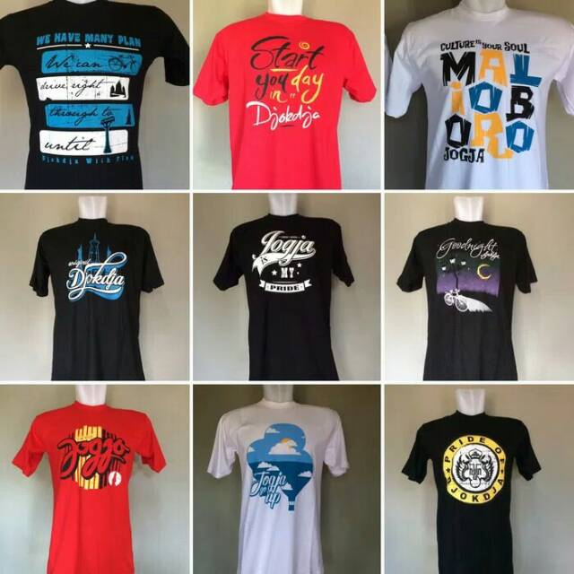 GROSIR KAOS JOGJA MALIOBORO  BAHAN KATUN SABLON TERMURAH 