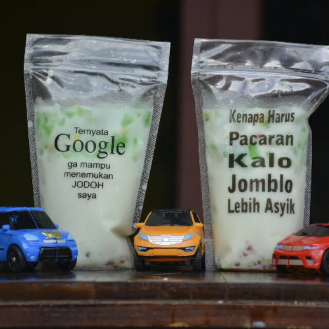 PLASTIK STANDING POUCH SABLON UKURAN 12x20 CM