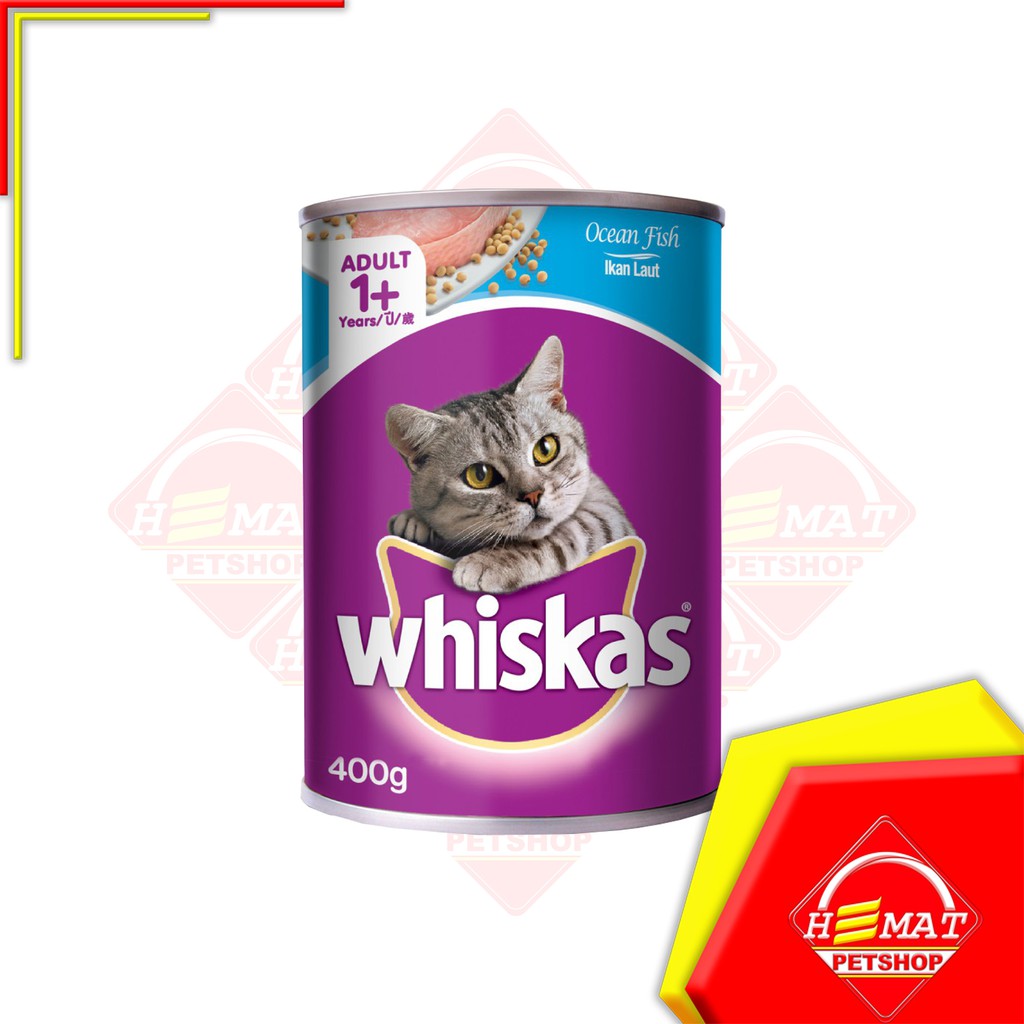 Whiskas Adult 400 Gram / Makanan Kucing Ikan Laut / Wet Food / Whiskas Kaleng Tuna Ocean Fish