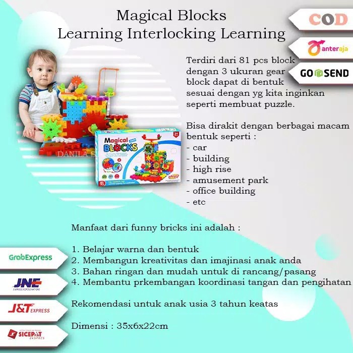 Mainan Anak Edukasi Anak Keterampilan Anak Magical Blocks bloks