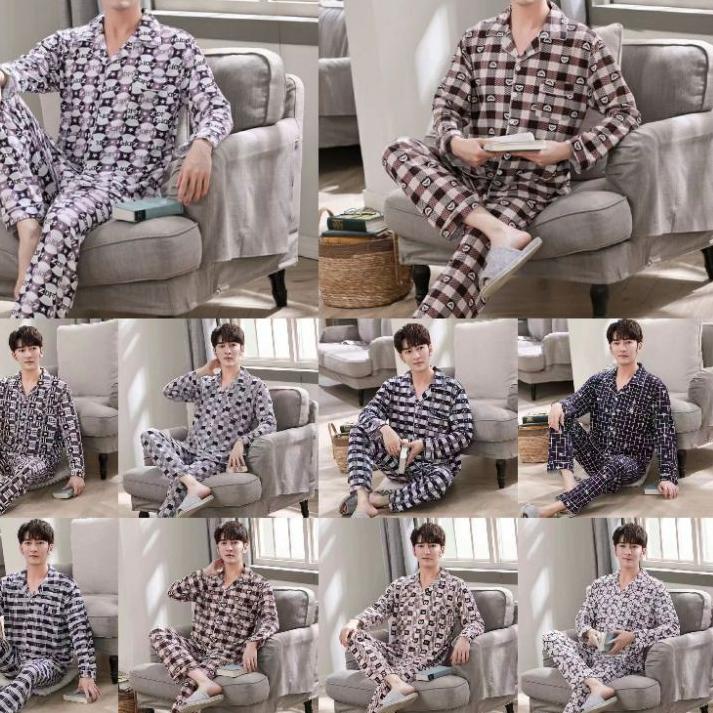 Piyama PP pria import krah kancing