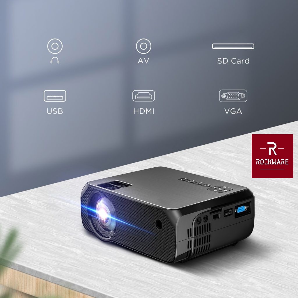 ROCKWARE RW-GC555 - Basic 720P Home LED Projector 3900 Lumens - Proyektor Alternatif dari CHEERLUX CL770 Basic Version