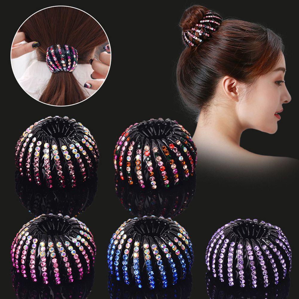 Agustina Bird Nest Bun Maker Jepit Rambut Aksesoris Rambut Curler Roller Alat Stretch Akrilik Untuk Wanita Ponytail Holder