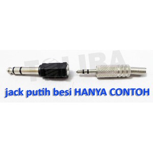 converter konektor jack mic 6,5 mm akai male ke stereo 3,5 mm female plastik besi