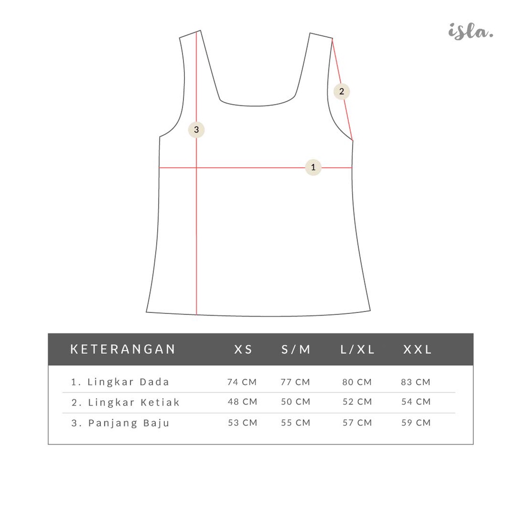 Isla Basic Tanktop Thick Strap Square Neck Stretch - Tanktop Kekinian - Pakaian Wanita - Inner - Singlet - Tank top-1
