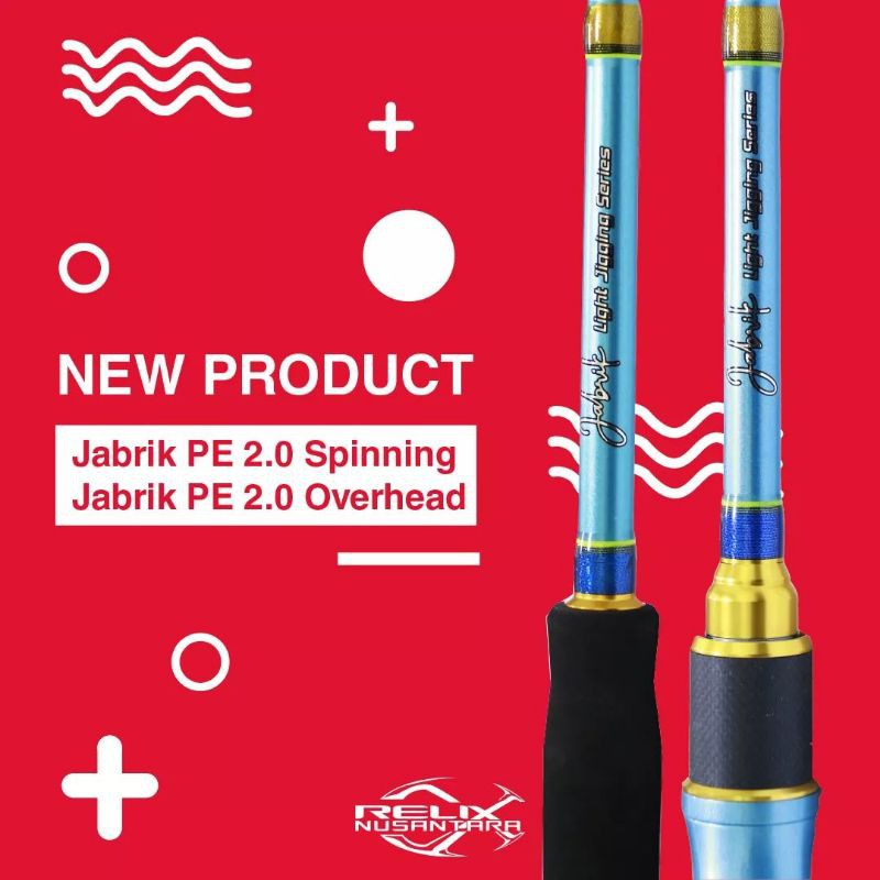rod joran relix nusantara jabrik pe 2 light jigging spinning BC OH butt join ring dan reel seat fuji