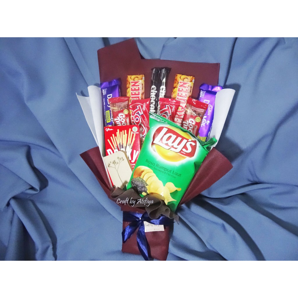 

B14 BUKET BOUQUETE SNACK JAJAN HADIAH KADO WISUDA SEMINAR GIFT ULANG TAHUN BIRTHDAY
