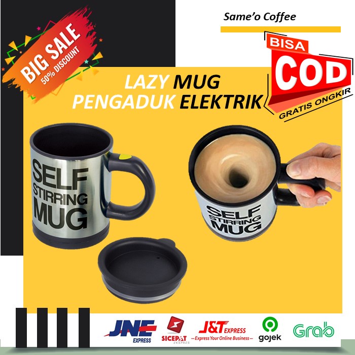 GELAS / LAZY MUG / CANGKIR PENGADUK ELEKTRIK KOPI AESTHETIC OTOMATIS