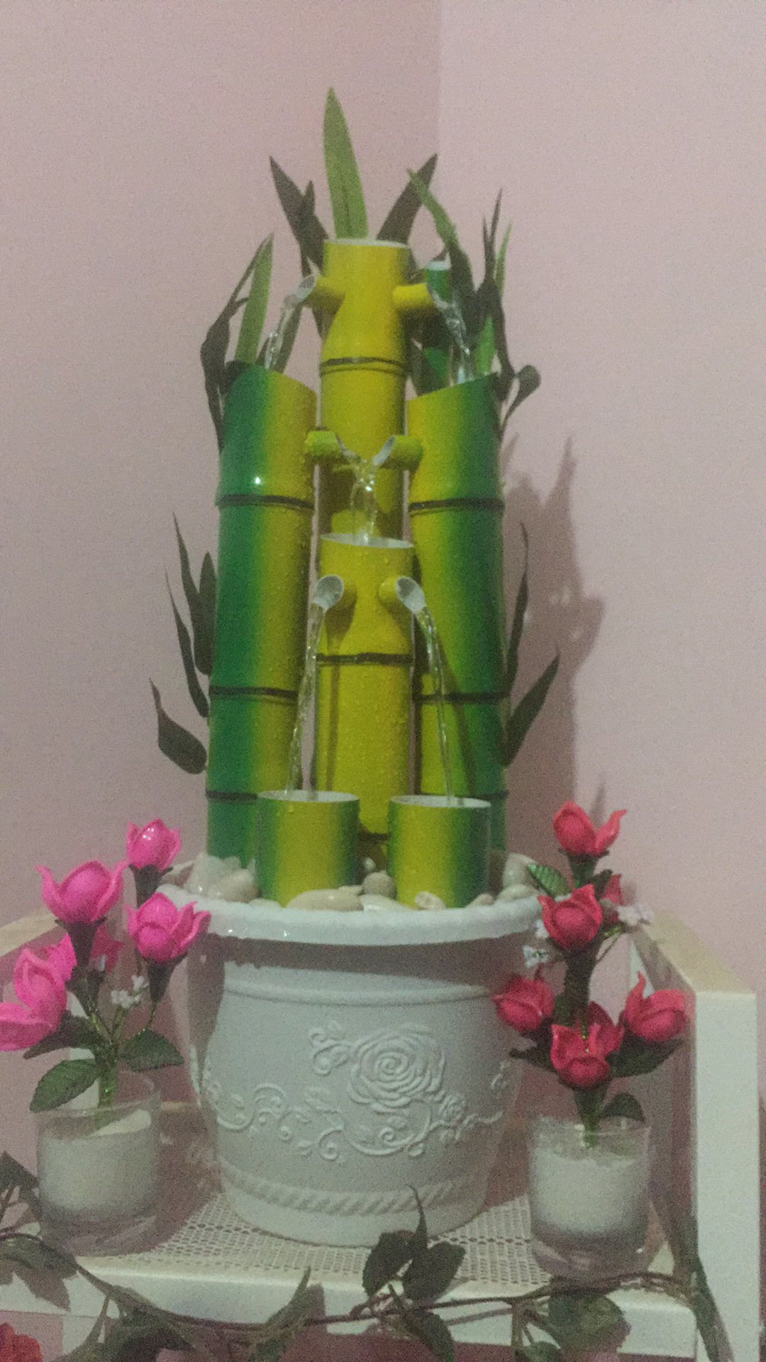 Air Mancur Bambu 3 Tingkat Kuning