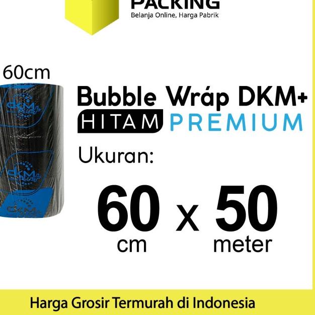 

⅍ Plastik Bubble Wrap Hitam 60cm x 50m DKM PLUS Bubblewrap ROLL ♣