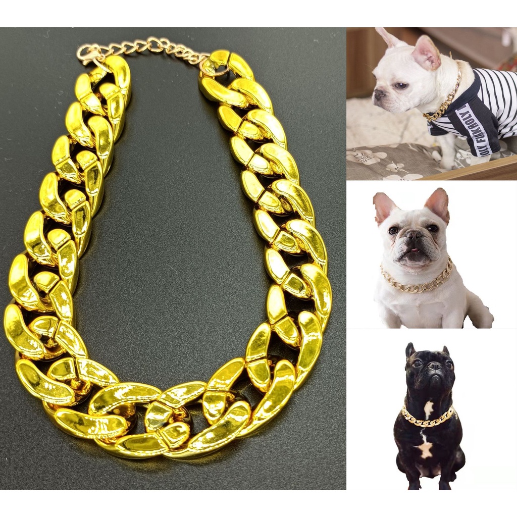 Kalung Rantai Bahan Stainless Steel Ukuran 47cm Untuk Anjing Pitbully Bulldog