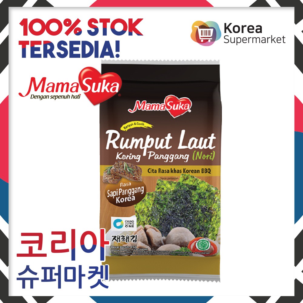 

Mamasuka Rumput Laut Panggang Gurih Nori Gim Barbeque BBQ isi 1 Bungkus