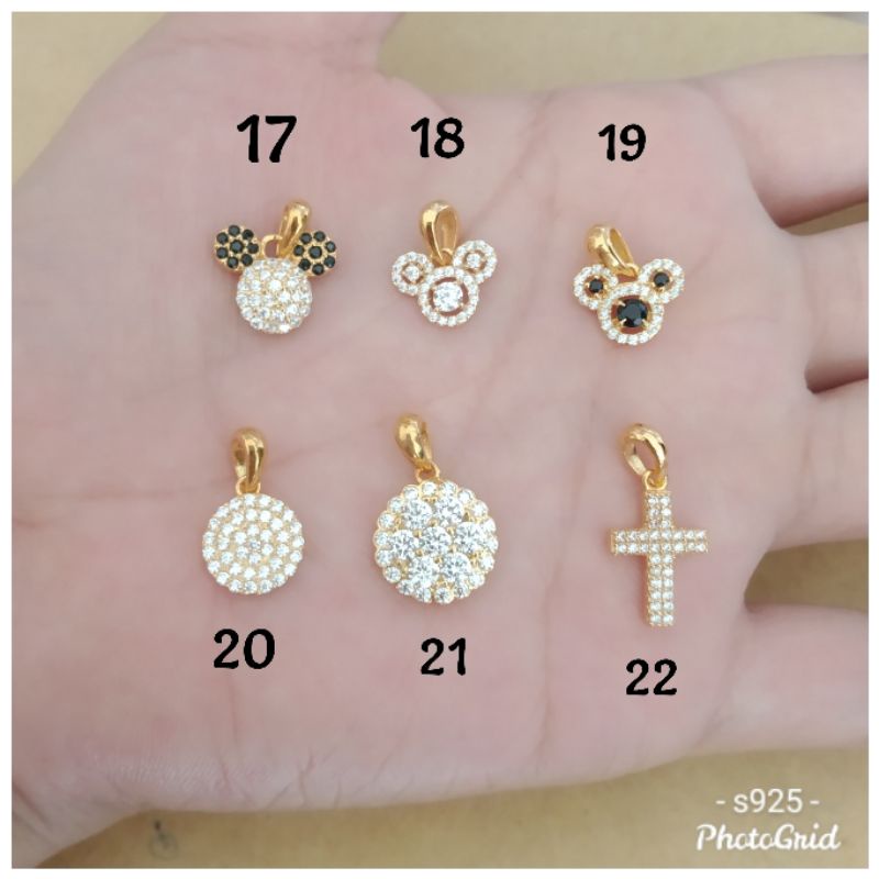 LIONTIN MATA MATA FASHION PERAK925 LAPIS KUNING /LIONTIN WANITA KUNING LTGBGOLD