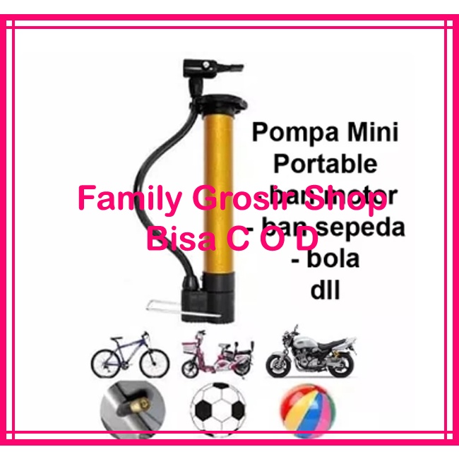 Pompa Ban Sepeda Balon Kasur Bantal Renang Mini Portable