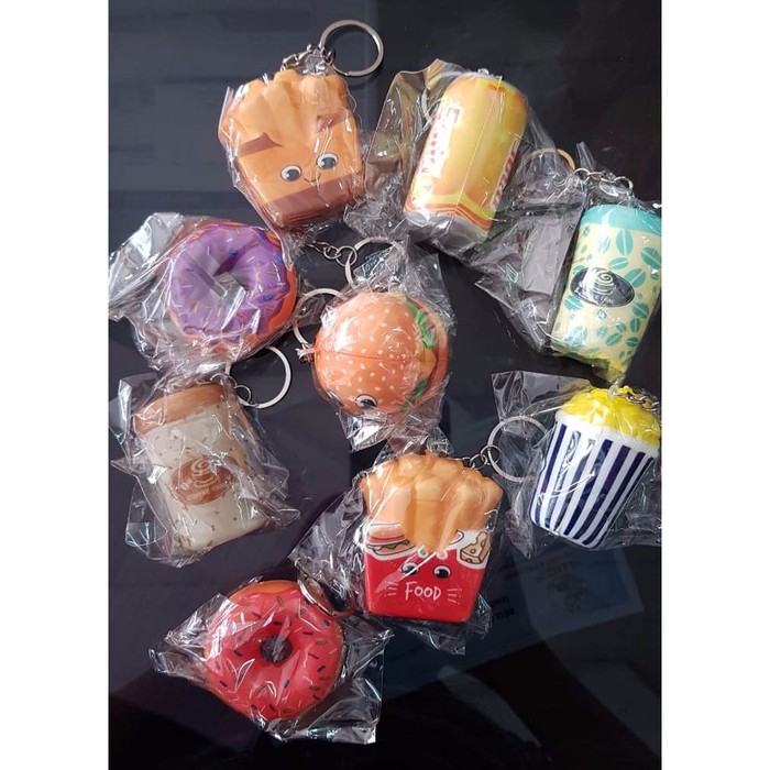 Unik MAINAN SQUISHY JUNK FOOD SERIES ISI 6 PCS SQUEEZEE JUNK FOOD VARIANT Berkualitas