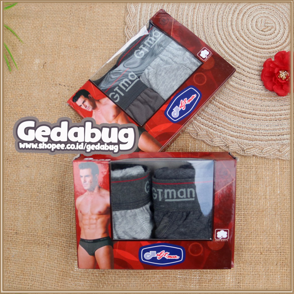 2 Pcs - CD Pria GT man GTM 01 / GTM-1 | Celana dalam pria Karet Boxer | Gedabug