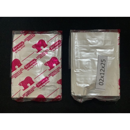 Plastik Kiloan Transparan Beruang 500gr 02x12x25 isi 50 (2 PACK)