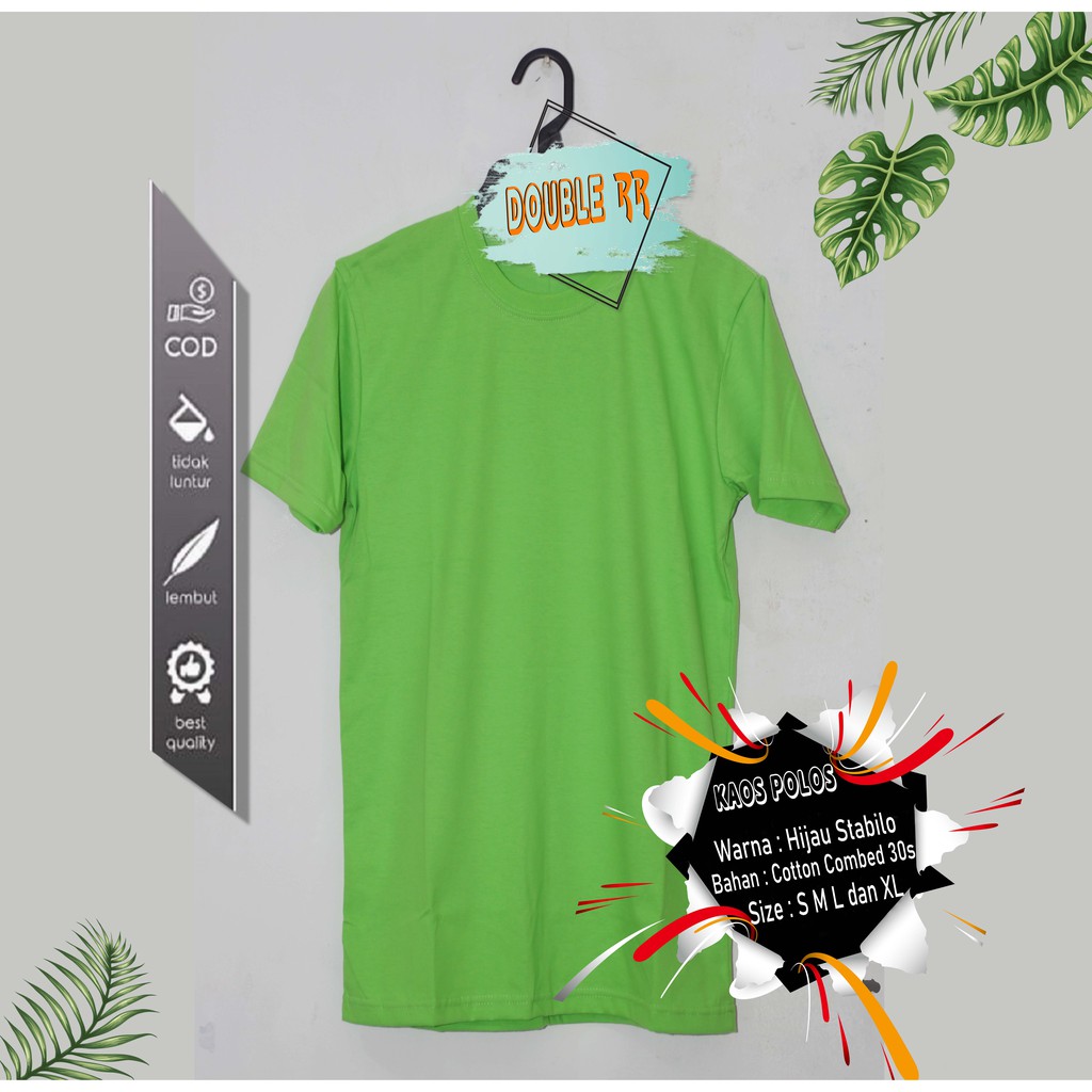 DISTRO KAOS POLOS  COTTON 100%, COMBED 30S  PRIA/WANITA BANYAK WARNA HIJAU BOTOL HIJAU ARMY HIJAU TOSCA HIJAU FUJI HIJAU STABILO