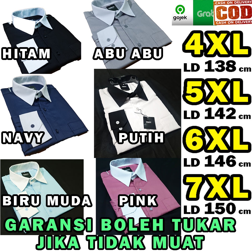 kemeja hem baju pria cowok laki laki jumbo big size   kerah putih xl xxl 2xl 3xl 4xl 5xl 6xl 7xl 8xl