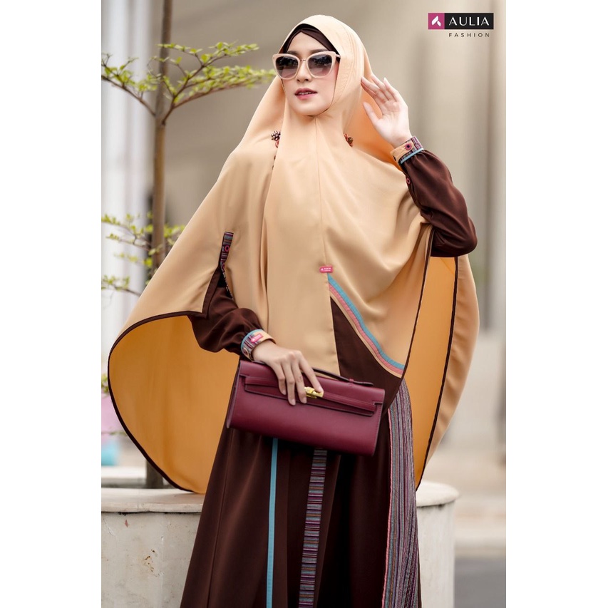 SET GAMIS AULIA SACHIE CHOCOLATTE PASTEL YELLOW FASHION MUSLIM SETELAN HIJAB SYARI DRESS BAJU BUSANA