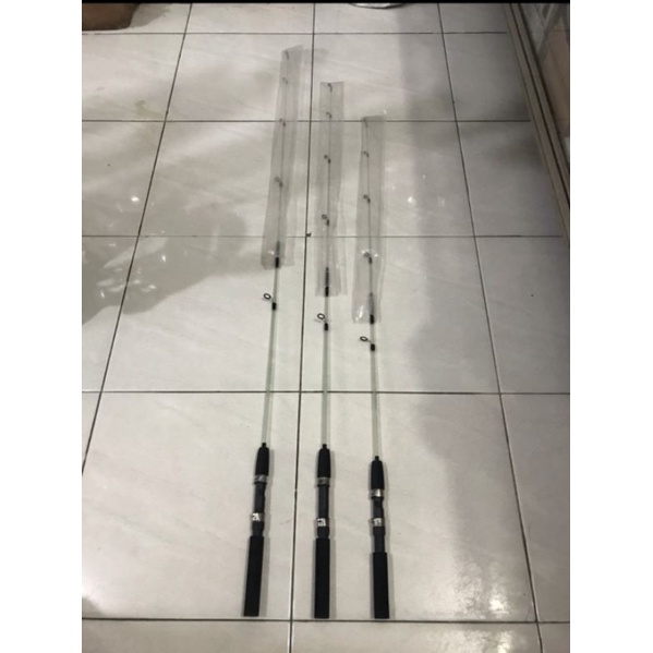Joran pancing fiber bening transparant 1 meter 100 cm cocok kolam palo parit udang lentur kuat