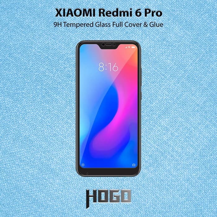 Xiaomi Redmi 6 Pro Tempered Glass HOGO Full Cover Glue