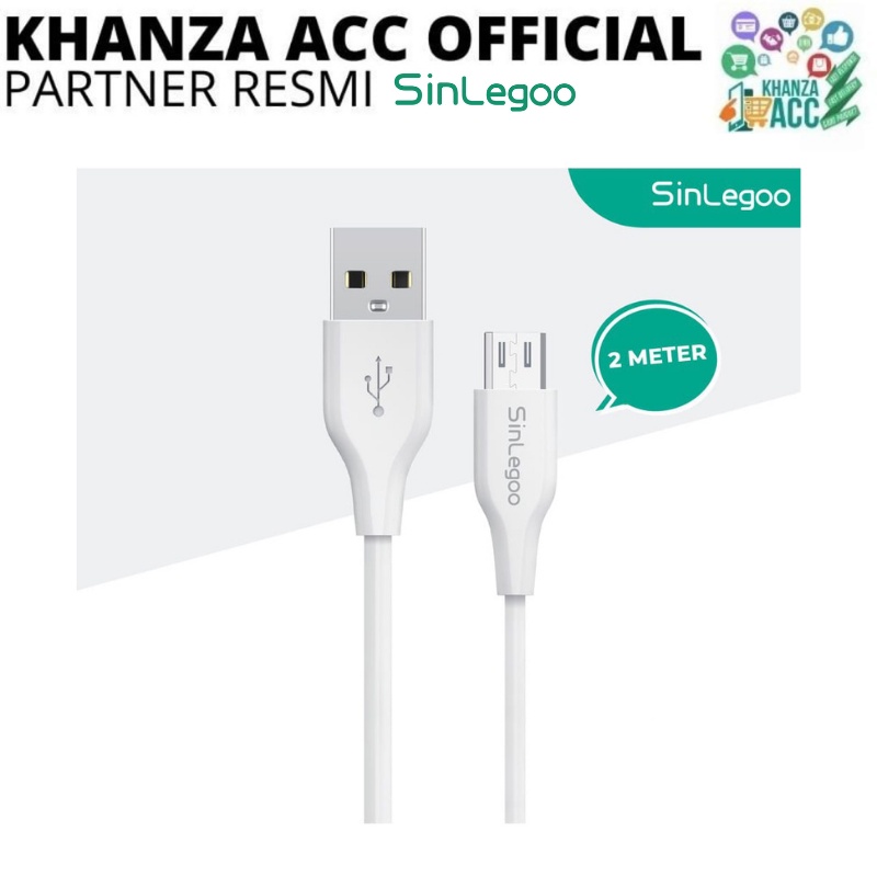 KHANZAACC SINLEGOO 2UM-01 Kabel Data Charger Panjang 2m Android Micro USB Fast Charging 3.1A