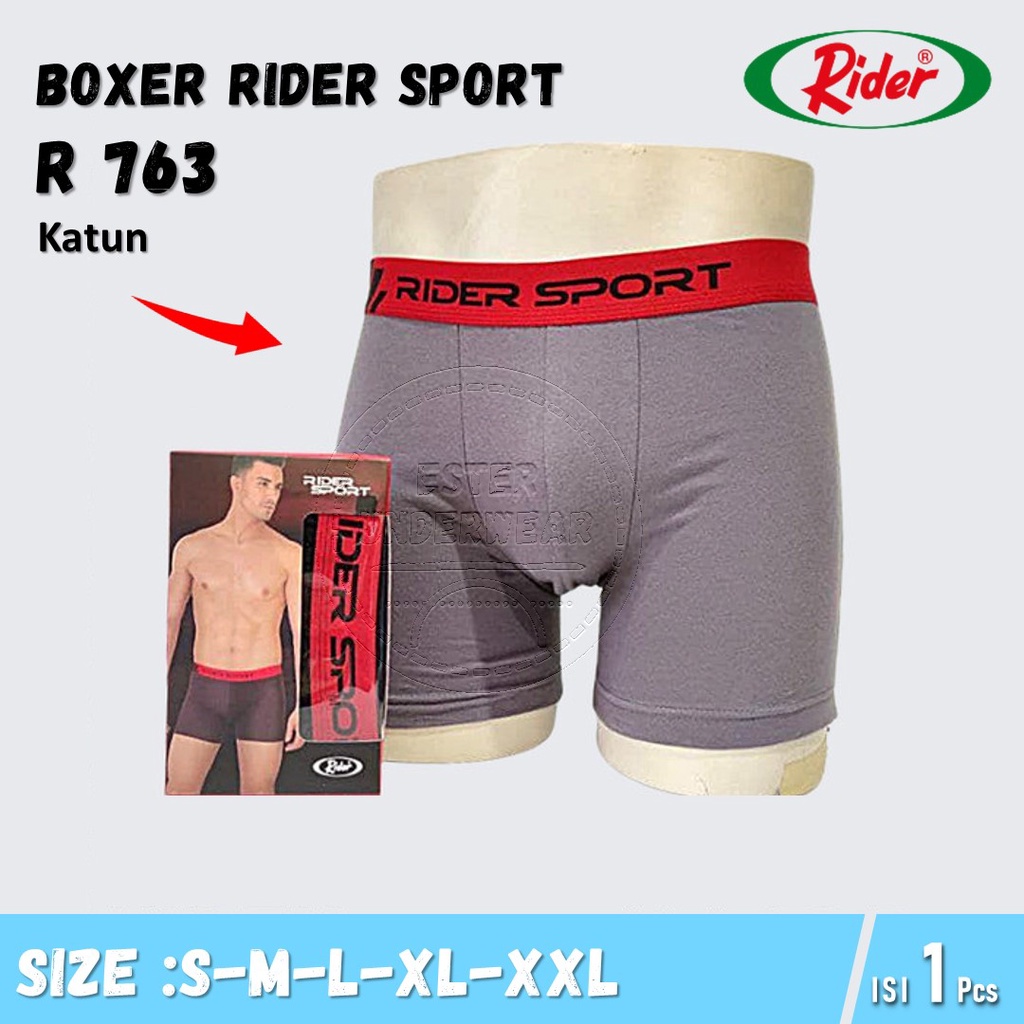 Celana Boxer Pria RIDER SPORT R 763 Isi 1 Pcs